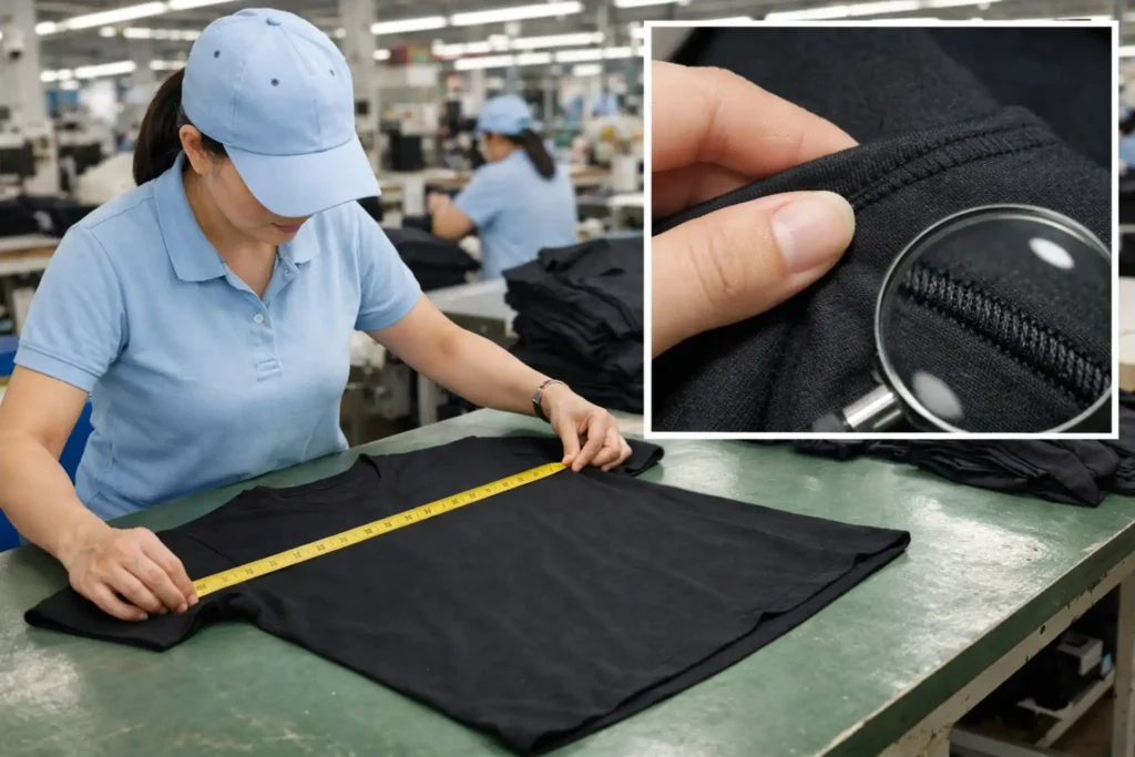 Quality control process in garment production