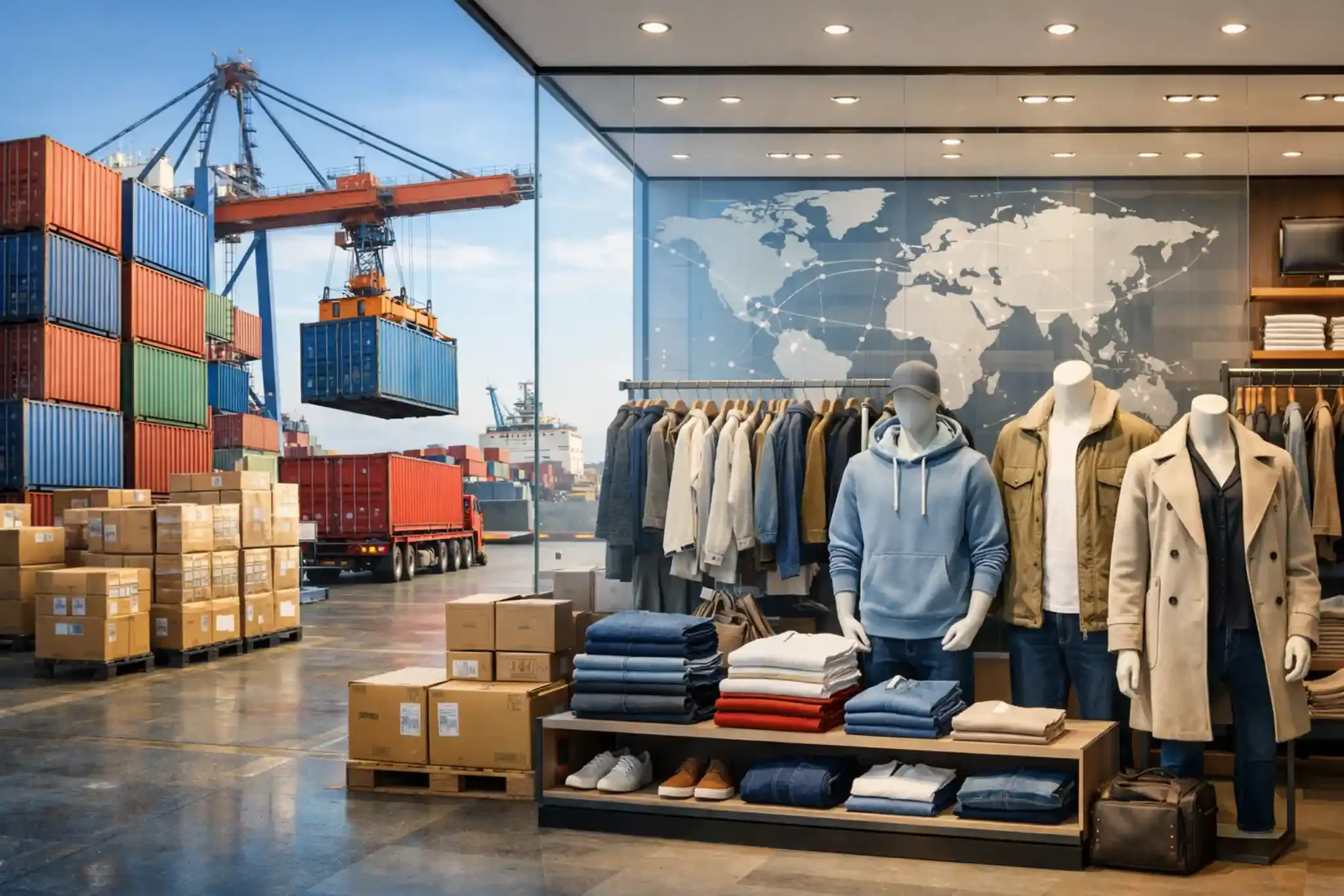 Apparel logistics and retail distribution process